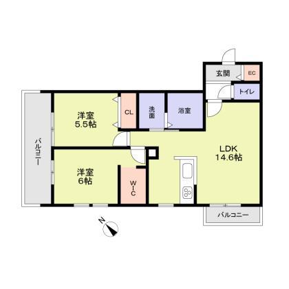 CASA FORESTALE-B(2LDK/3階)の間取り写真
