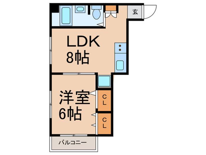 井草ハイツ(1LDK/3階)の間取り写真