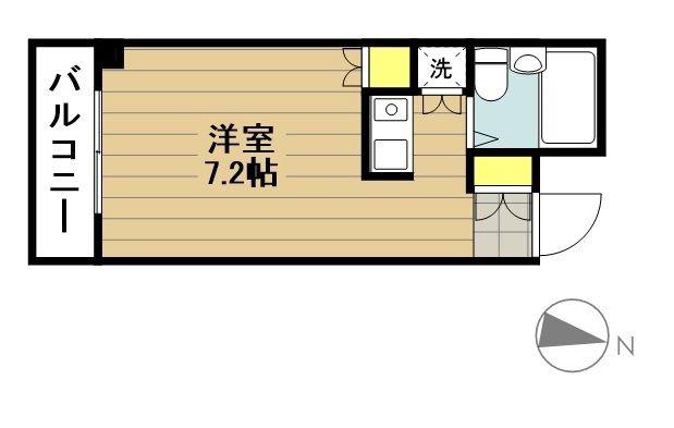 トップリバー(ワンルーム/1階)の間取り写真
