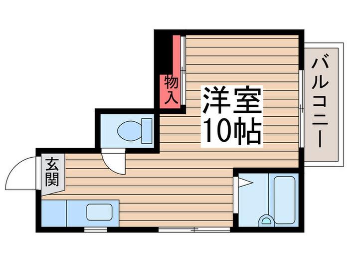フローラルパーク(ワンルーム/2階)の間取り写真