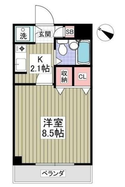 富士ハイツ(1K/3階)の間取り写真