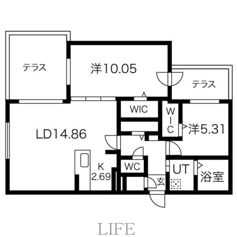 エリノア(2LDK/1階)の間取り写真