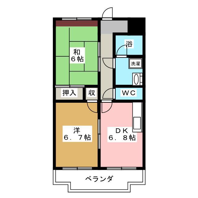 ガーデンコート壱番館(2DK/1階)の間取り写真