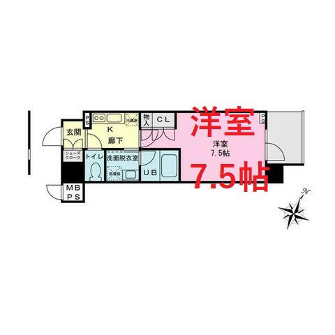 URBAN LINK大森海岸(1K/3階)の間取り写真