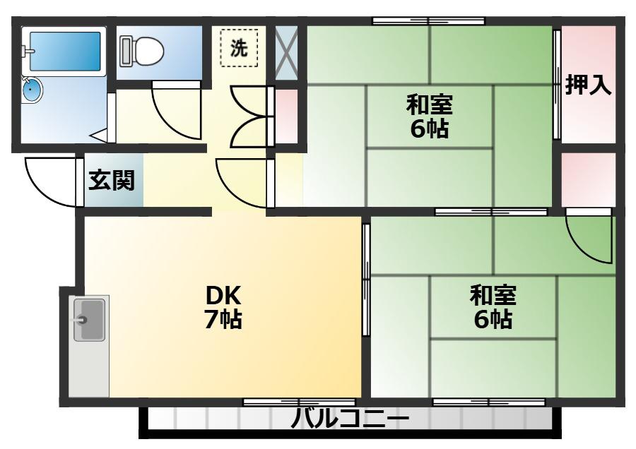 フレマリールさかえ(2DK/2階)の間取り写真