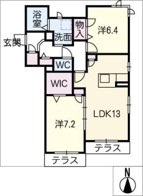 クオリスタ新栄(2LDK/1階)の間取り写真