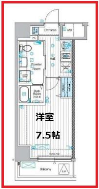 マキシヴアライブ堀切菖蒲園(1K/2階)の間取り写真