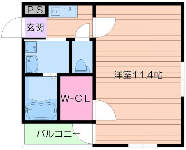 フジパレス山之内(1K/3階)の間取り写真