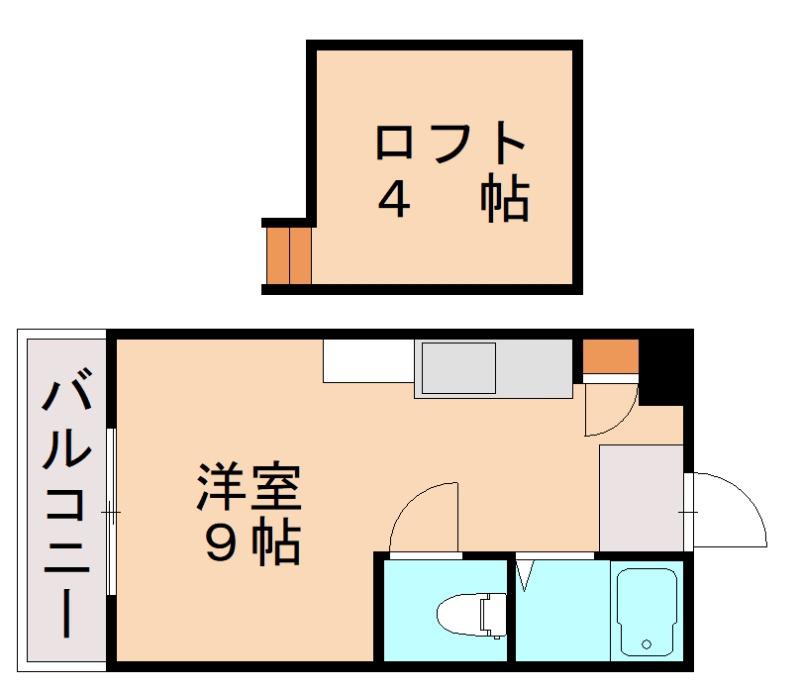 アップルハウス井堀B(ワンルーム/1階)の間取り写真