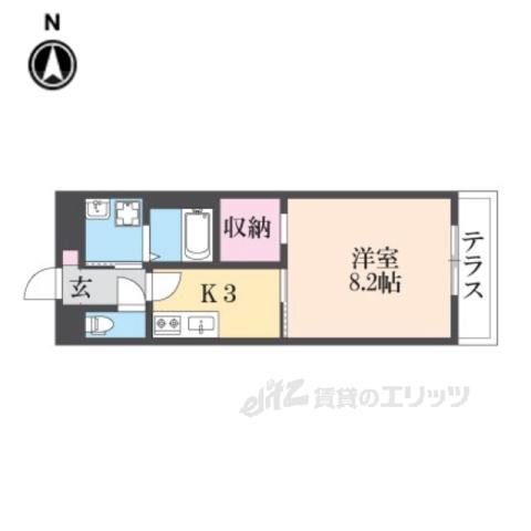 アンプルールフェールU-HA(1K/3階)の間取り写真