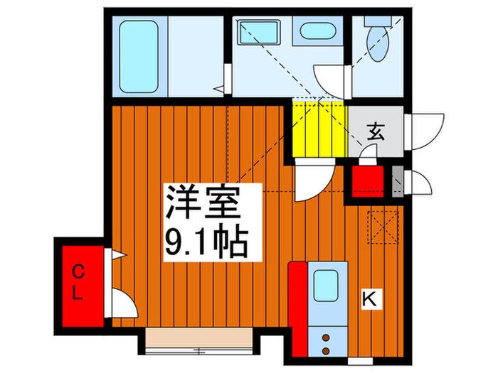 テンポイント(1K/2階)の間取り写真