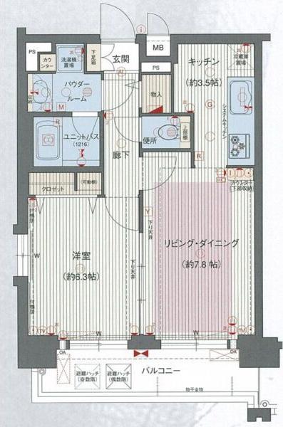 プレサンス名古屋STATIONアブソリュート(1LDK/13階)の間取り写真