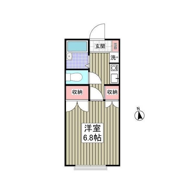 サンライズIII(1K/2階)の間取り写真