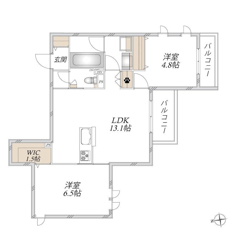 上高田4丁目メゾン(2LDK/3階)の間取り写真