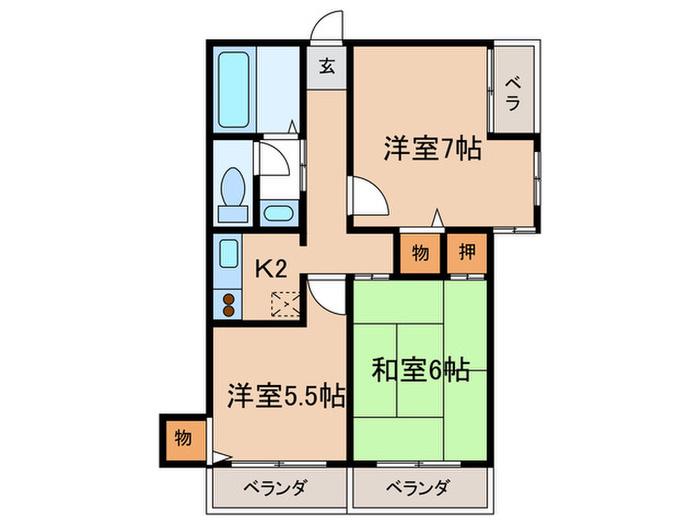 リヴァディチ天王寺(3K/5階)の間取り写真