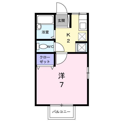 シャトレーヒトミ(1K/2階)の間取り写真
