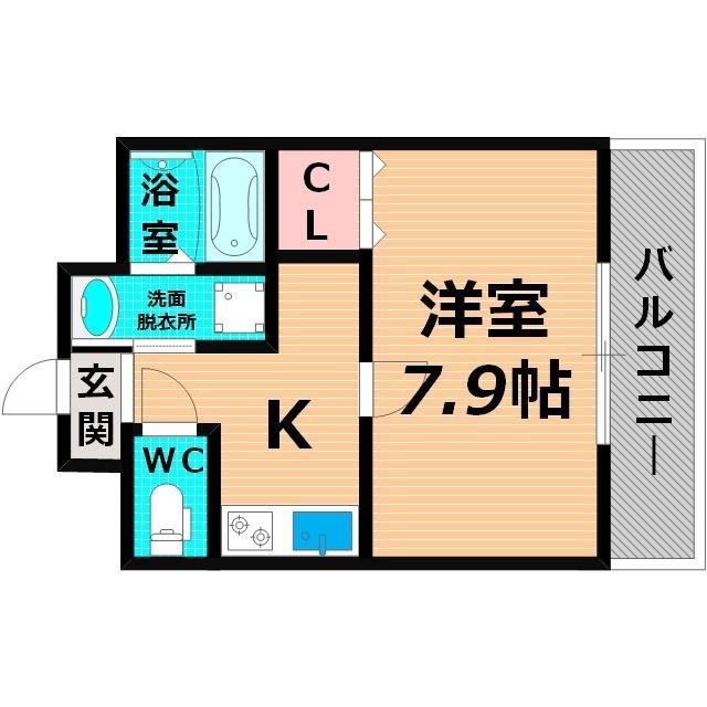 ヴィラナリー太子橋今市(1K/6階)の間取り写真