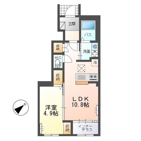 リッチレジデンスA(1LDK/1階)の間取り写真