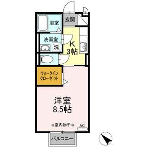 メゾン富貴(1K/2階)の間取り写真