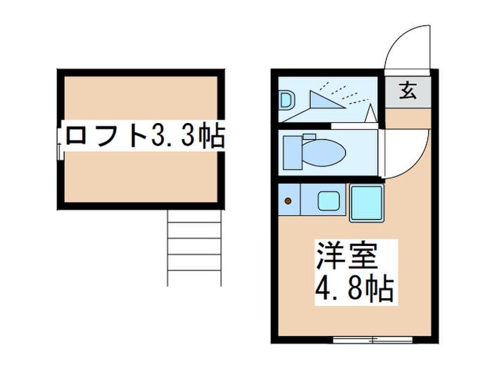 ATTIC NAGATSUTA(ワンルーム/1階)の間取り写真