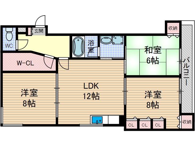 サンシャイン茨木パート2(3LDK/2階)の間取り写真