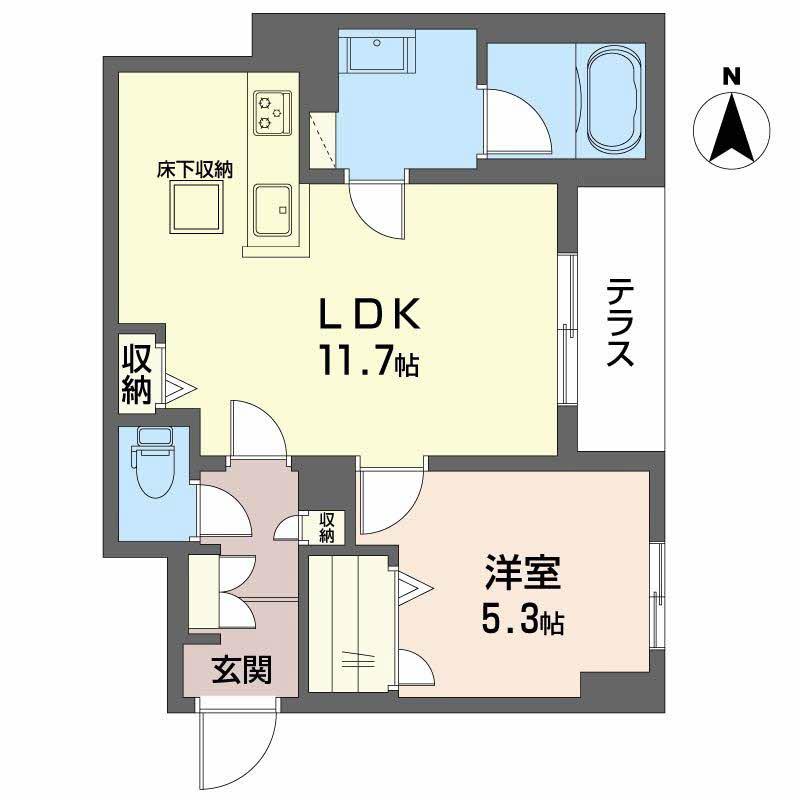 グランノーブル(1LDK/1階)の間取り写真