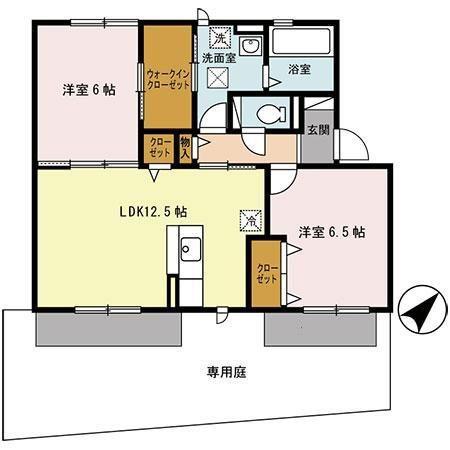 南海本線 北助松駅 徒歩4分 2階建 築17年(2LDK/1階)の間取り写真