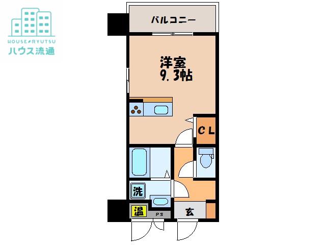 GRAND BLUE女神(ワンルーム/8階)の間取り写真