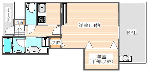 アイビースクエア(1SK/10階)の間取り写真
