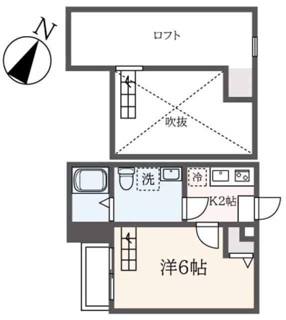 アラーラ(1K/1階)の間取り写真