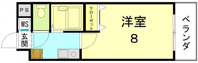 エクセレント衣笠(1K/3階)の間取り写真