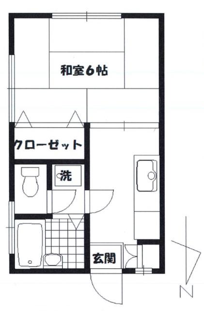 第一日暮里コーポ(1K/1階)の間取り写真