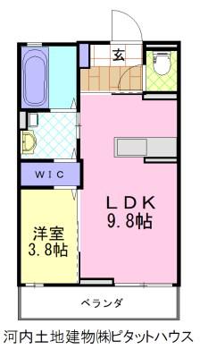 プルシャンブルー(1LDK/3階)の間取り写真