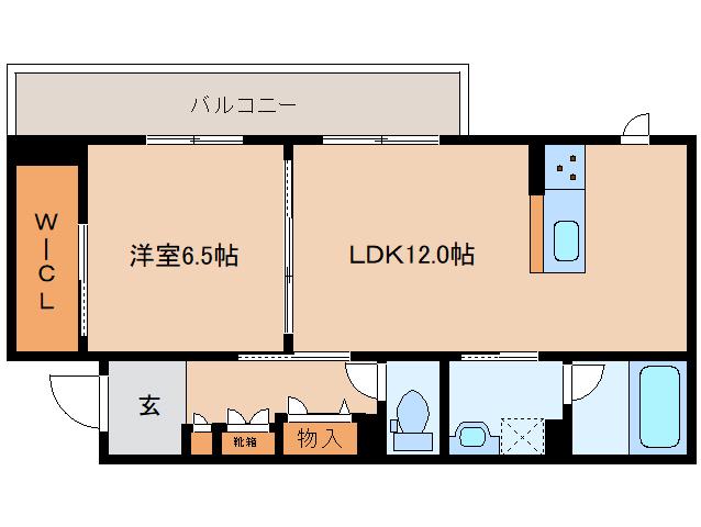 ヴィラフォーレ(1LDK/2階)の間取り写真