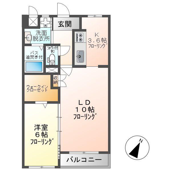 ラハイナ(1LDK/2階)の間取り写真