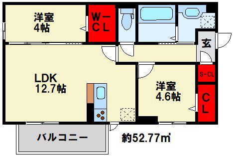 D-ROOM南方(2LDK/1階)の間取り写真