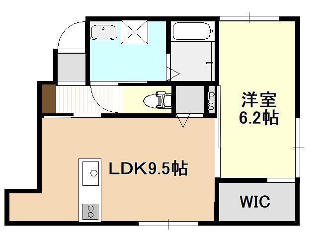 FLOURISH IN 旭町(1LDK/1階)の間取り写真