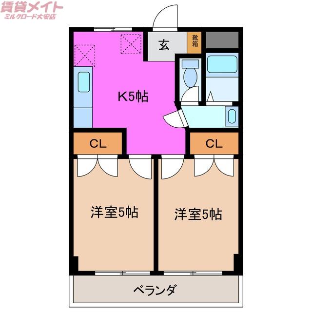 NEXTAGE A(2K/3階)の間取り写真