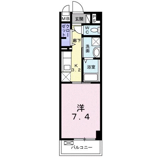 かりゆし ハーモニー(1K/4階)の間取り写真
