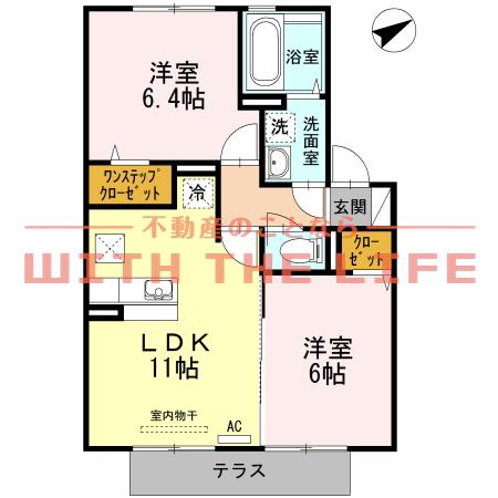 セジュール・アルジェント(2LDK/1階)の間取り写真