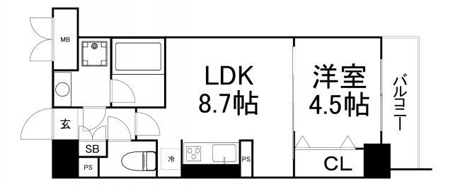ARBLE都島(1LDK/6階)の間取り写真