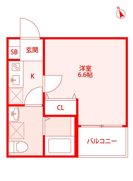 HACK HOUSE 洲崎町(1K/3階)の間取り写真