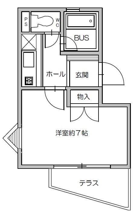 ノースコート(1K/1階)の間取り写真