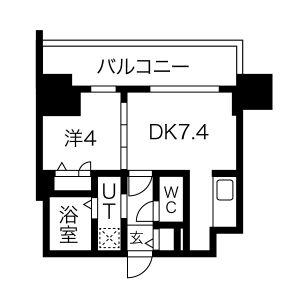 ザ・レジデンスパーク久屋大通(1DK/9階)の間取り写真