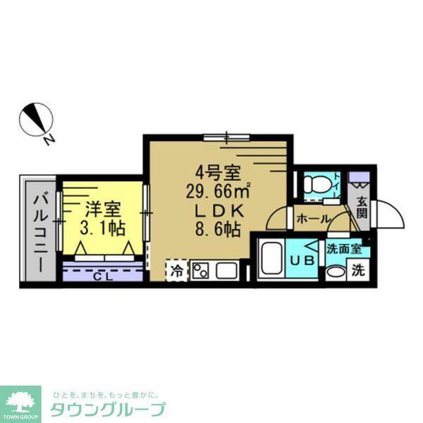 RIZE南流山(1LDK/3階)の間取り写真