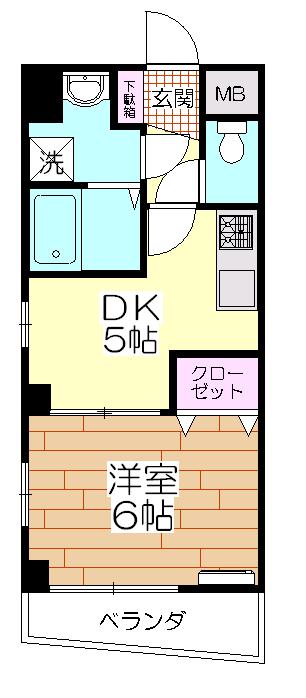 クレールハイツ(1DK/2階)の間取り写真