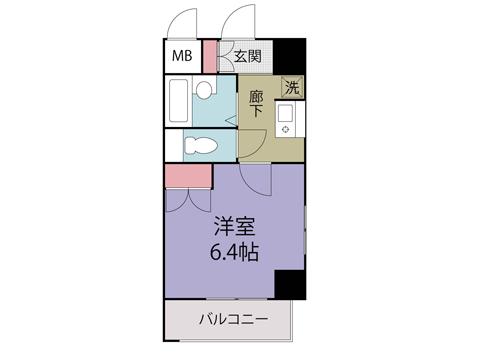 フォーラムビル(1K/5階)の間取り写真