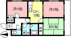 サンテラス百合丘A棟(3DK/2階)の間取り写真