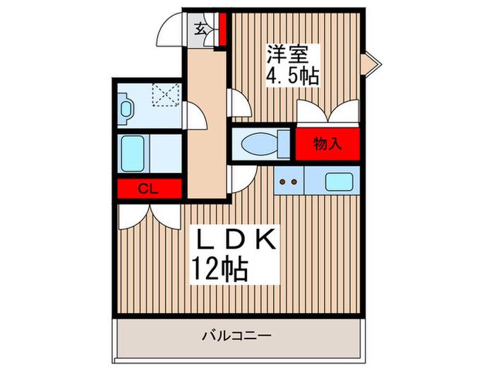 ロイヤルメゾン(1LDK/4階)の間取り写真