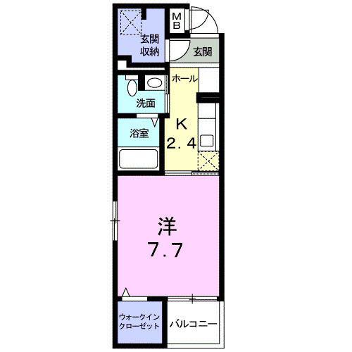 ヴェロ プルミエール(1K/3階)の間取り写真